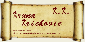 Kruna Kričković vizit kartica